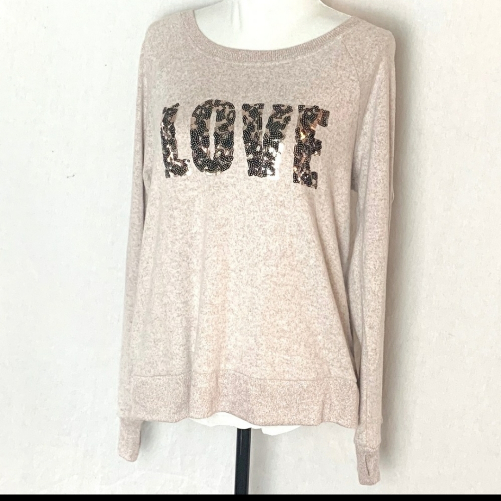 SIGNIFY "LOVE" sequin sweater